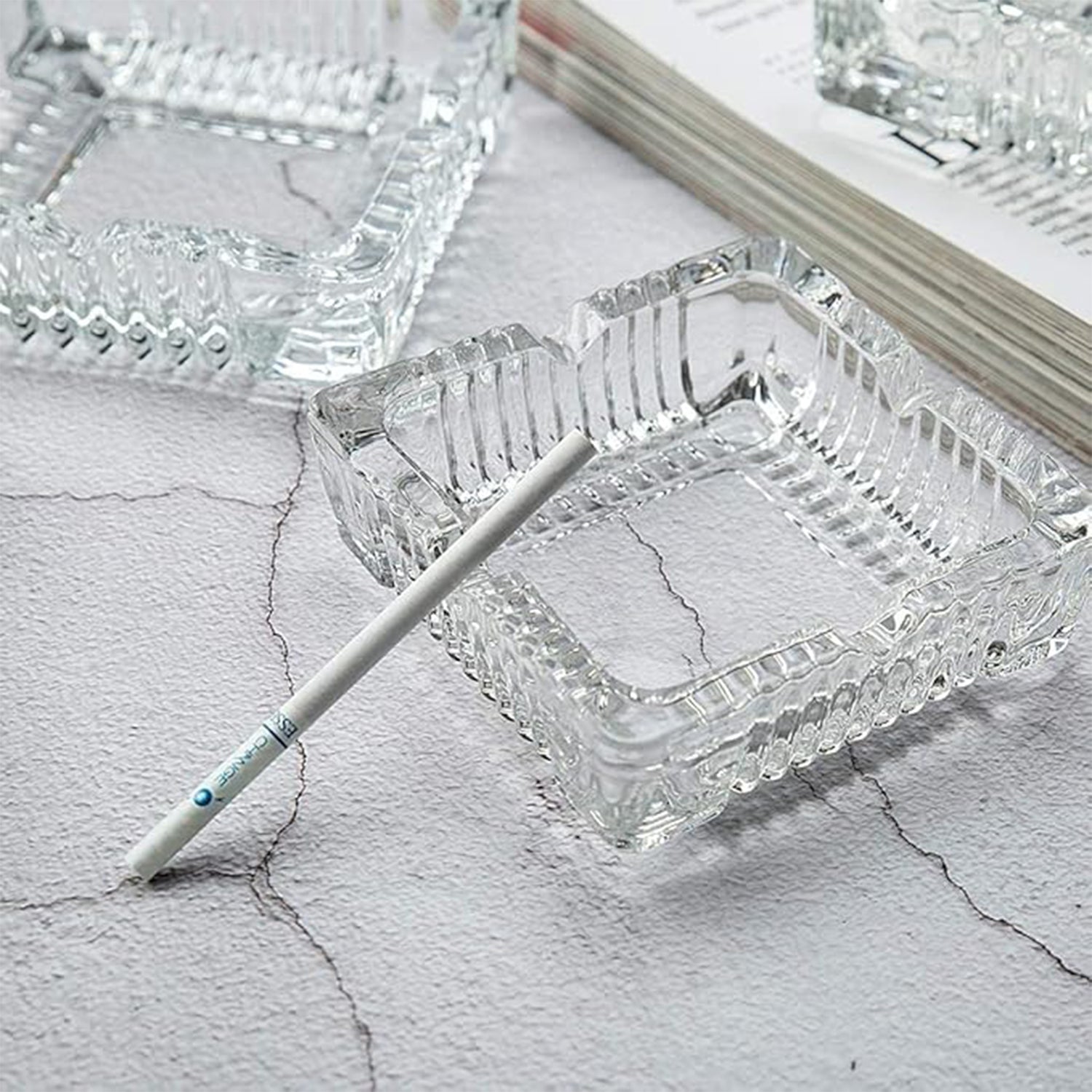 Square Glass Misti Crystal Quality Cigar Cigarette Ashtray Round Tabletop for Home Office Indoor Outdoor Home Decor Square Glass Misti Crystal Quality Cigar Cigarette Ashtray Round Tabletop for Home Office Indoor Outdoor Home Decor